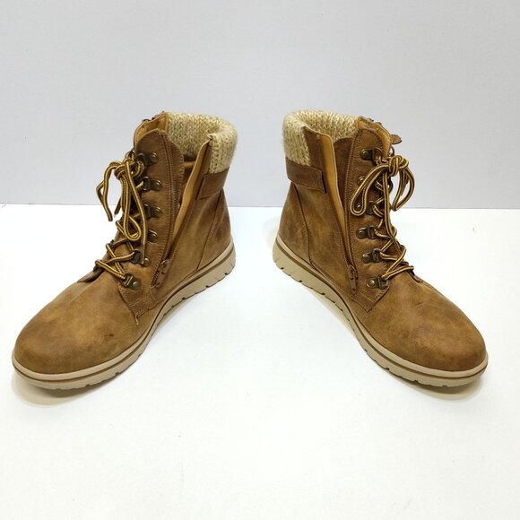 Cliffs White Mountain Ankle Boots Hearty Women's 10M Rustic Lace Up Side Zipper - Picture 8 of 12